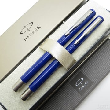 Parker Vector Mavi Dolma Kalem + Roller Kalem Set | İsme Özel Kalem | Hediyelik Kalem
