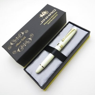 Jinhao Beyaz Altın Full Metal Dolma Kalem | İsme Özel Kalem
