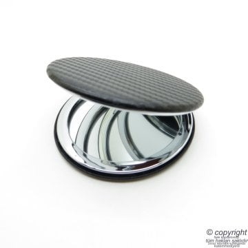 İsme Özel Karbon Siyah El Aynası 236 | Hediyelik Makyaj Aynası