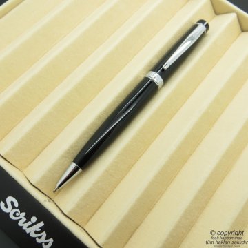 Scrikss 38 Siyah Krom Tükenmez Kalem | Scrikss Kalem | İsme Özel Kalem | Hediyelik Kalem