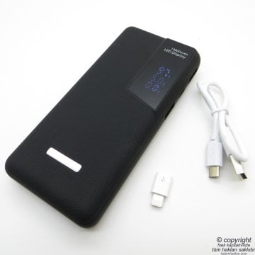 WG-135 Kişiye Özel Powerbank 13000mAh/3.7V Rubber LCD A+ Lithium Ion | İsme Özel Powerbank | Hediyelik Teknoloji Ürünü