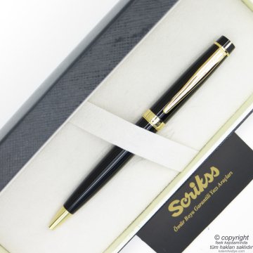 Scrikss 38 Siyah Altın Tükenmez Kalem | Scrikss Kalem | İsme Özel Kalem | Hediyelik Kalem