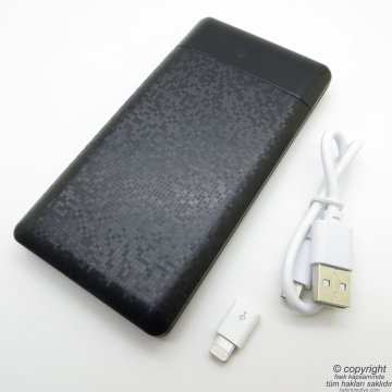 WG-500 Kişiye Özel Powerbank 8000mAh/3.7V ABS LED A+ Lithium Polymer | İsme Özel Powerbank | Hediyelik Teknoloji Ürünü