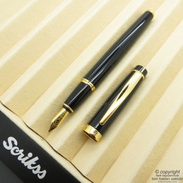 Scrikss 38 Siyah Altın Dolma Kalem | Scrikss Kalem | İsme Özel Kalem | Hediyelik Kalem
