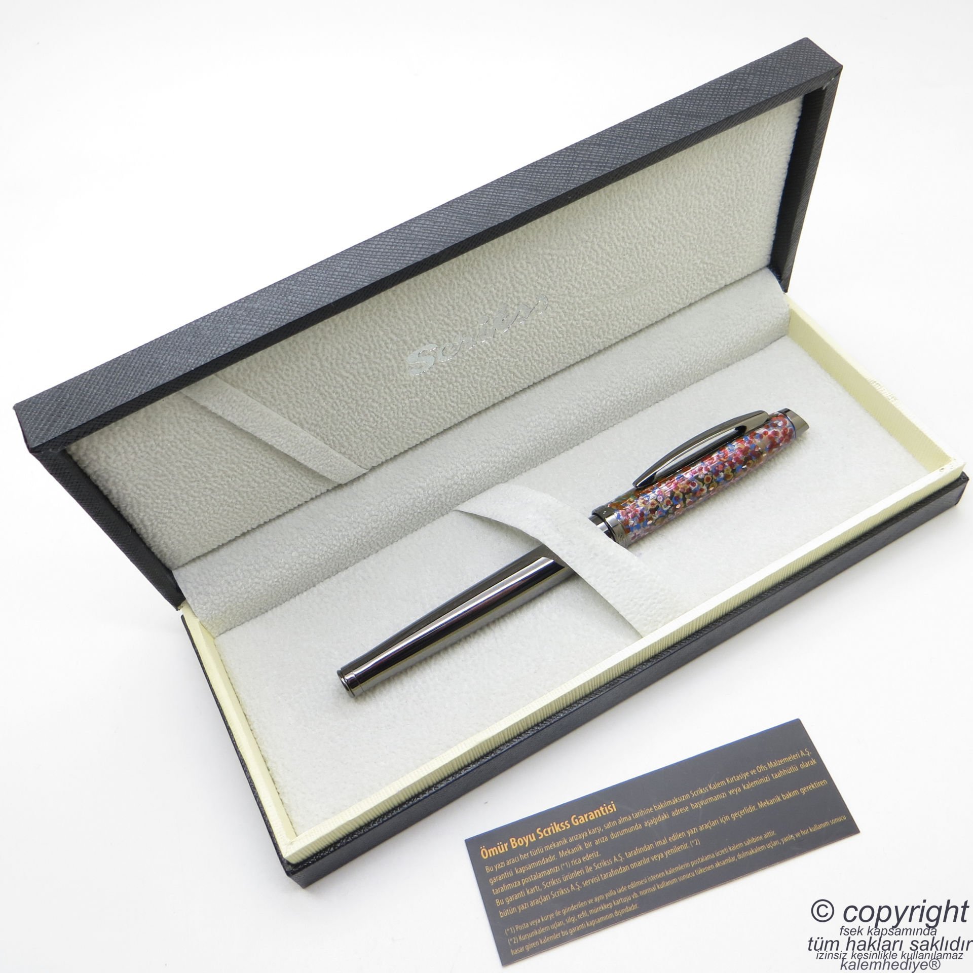 Scrikss Titanyum Sanatsal Desen Çizimli Roller Kalem | Benzersiz üründür. Yalnızca bir adet bulunmaktadır