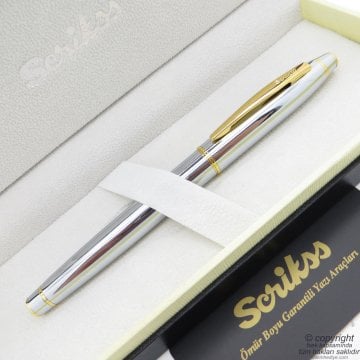 Scrikss 35 Gold Krom Roller Kalem | Scrikss Kalem | İsme Özel Kalem | Hediyelik Kalem