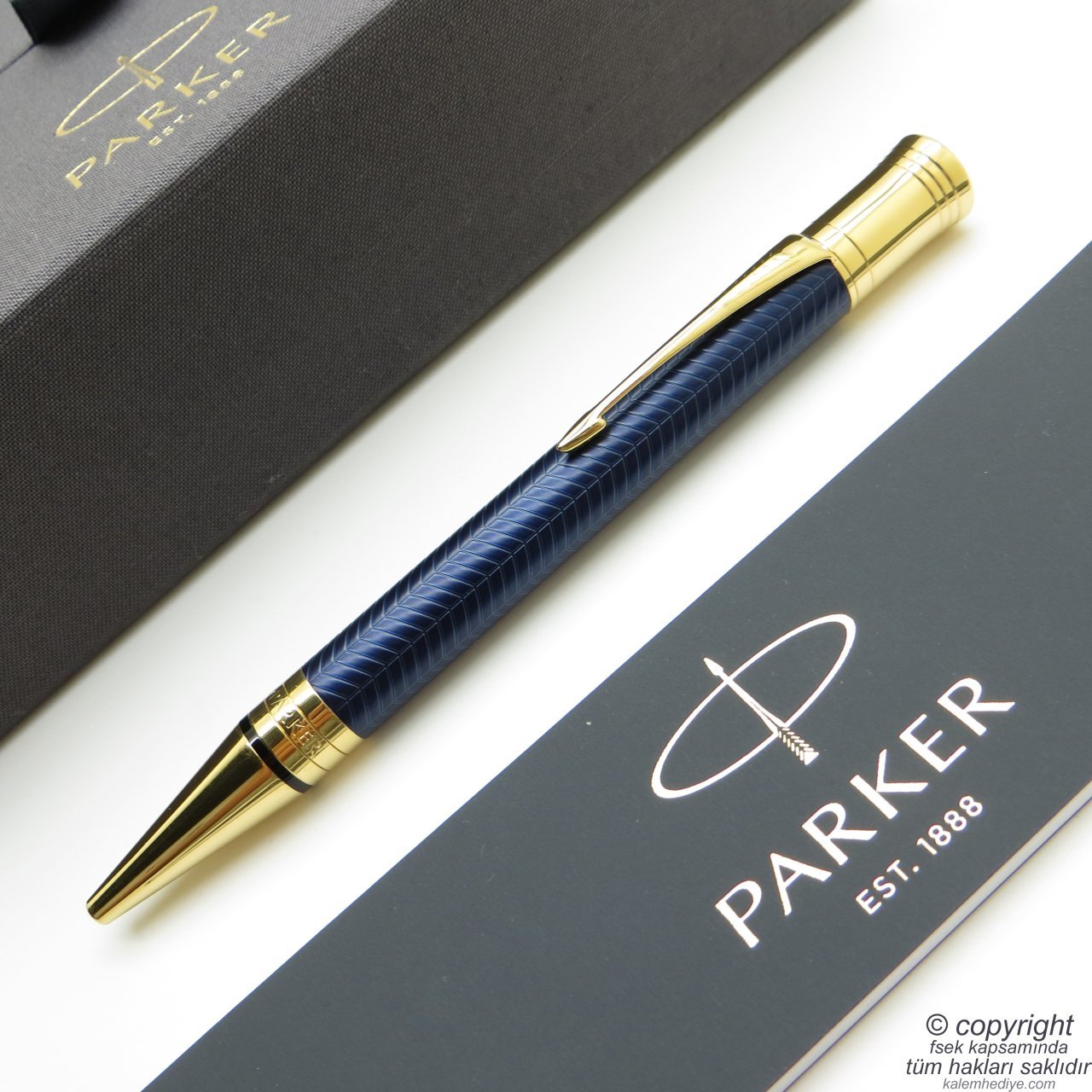 Parker Duofold Prestij Mavi Chevron Tükenmez Kalem | Parker Kalem | İsme Özel Kalem | Hediyelik Kalem