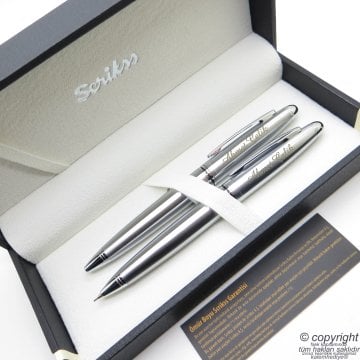 Scrikss 88 Krom Tükenmez Kalem + Versatil Kalem Set | Scrikss Kalem | İsme Özel Kalem | Hediyelik Kalem