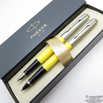 Parker Jotter Original Sarı Dolma Kalem + Roller Kalem Set | İsme Özel Kalem | Hediyelik Kalem