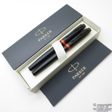 Parker IM Professional BT Turuncu Dolma Kalem + Roller Kalem Set | Parker Kalem | İsme Özel Kalem | Hediyelik Kalem