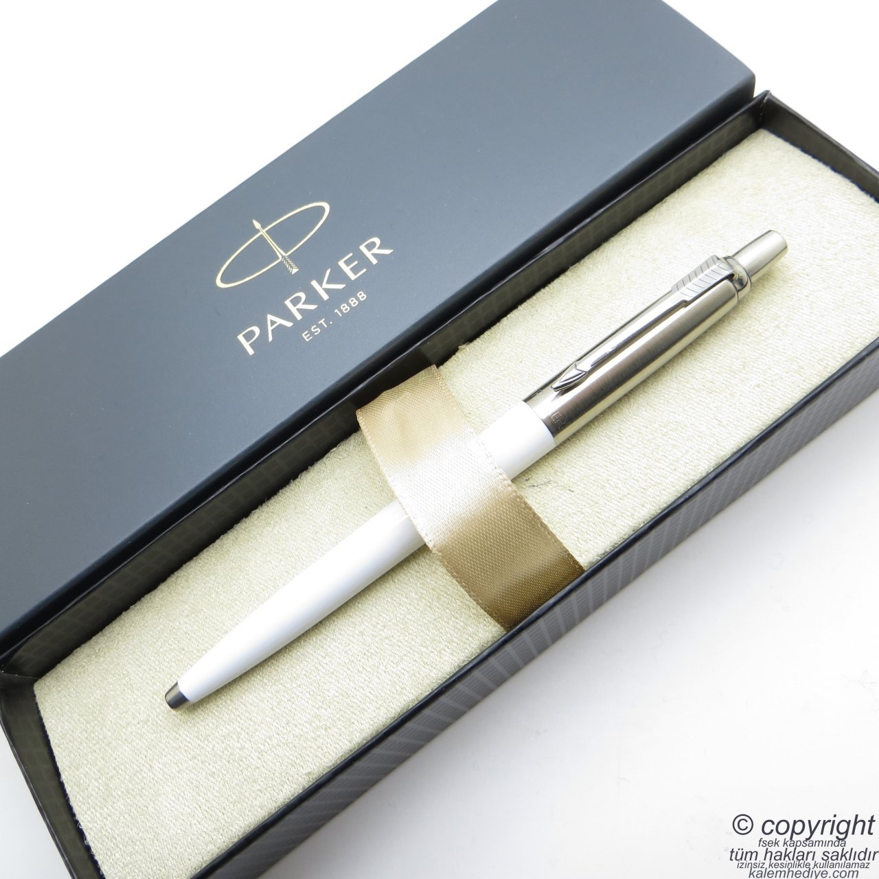Parker Jotter Original Beyaz Tükenmez Kalem | İsme Özel Kalem | Hediyelik Kalem