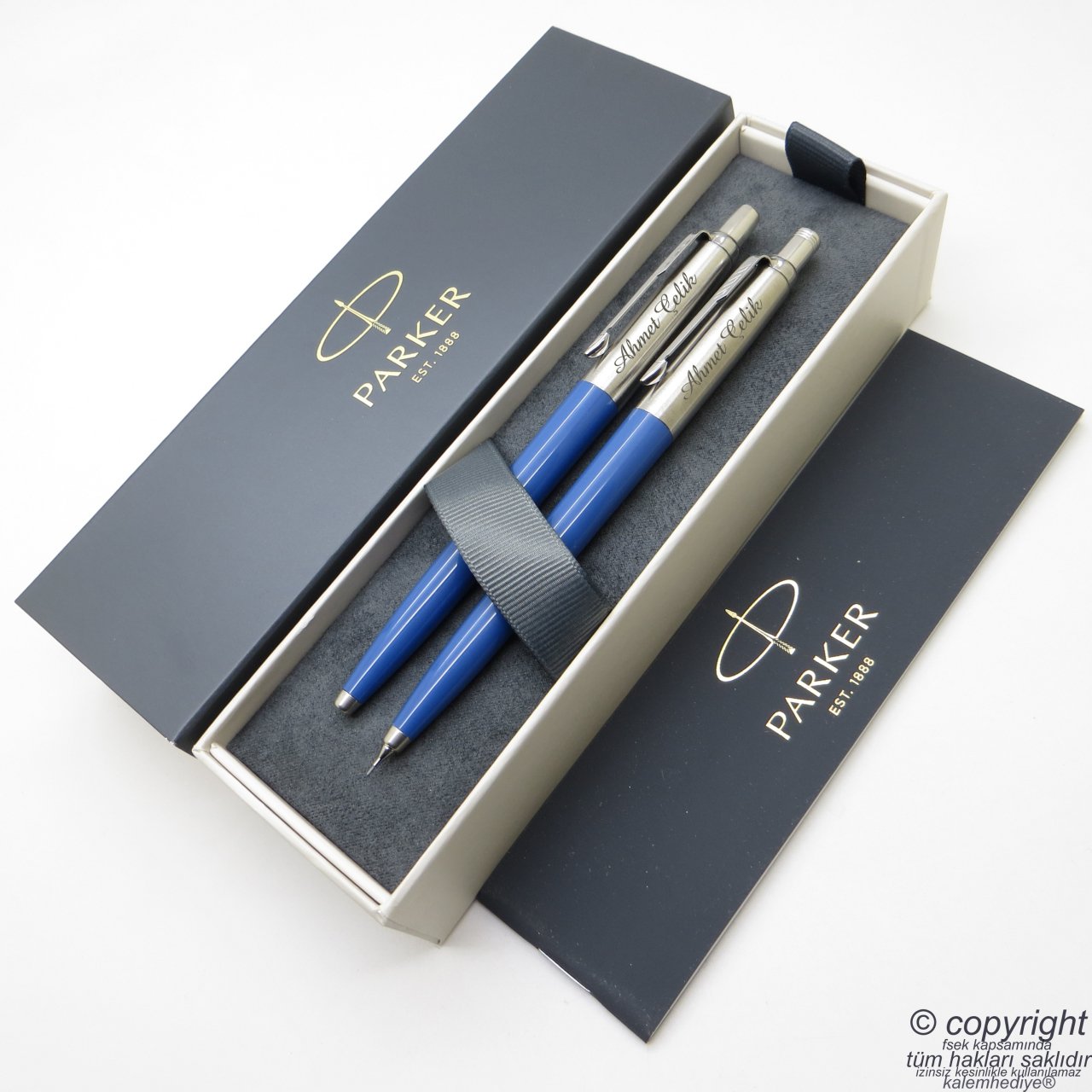 Parker Jotter Original Pastel Mavi Tükenmez Kalem + 0.5 Versatil (uçlu) Kalem Set | İsme Özel Kalem | Hediyelik Kalem
