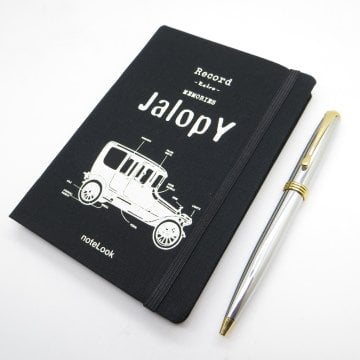 Scrikss Notelook Tekstil Jalopy Defter + İsme Özel Gold Krom Kalem | İsme Özel Hediye