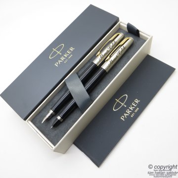 Parker Jotter Original Siyah GT Dolma Kalem + Roller Kalem Set | İsme Özel Kalem | Hediyelik Kalem