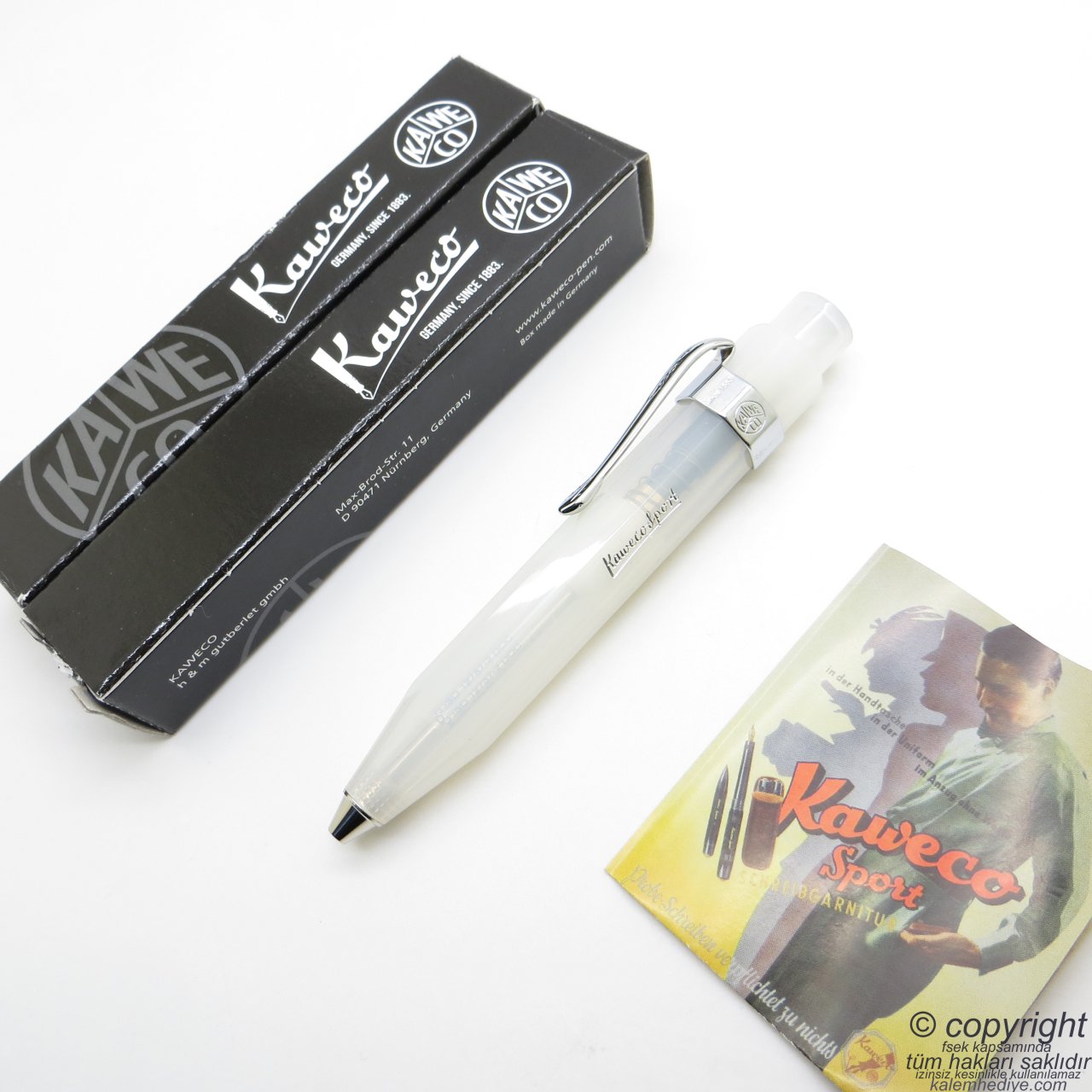 Kaweco 10001622 Frosted Beyaz Sport Tükenmez Kalem | İsme Özel Kalem