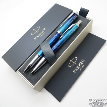 Parker Im SE Submerge Mavi CT Roller Kalem + Tükenmez Kalem Set | Parker Kalem | İsme Özel Kalem | Hediyelik Kalem