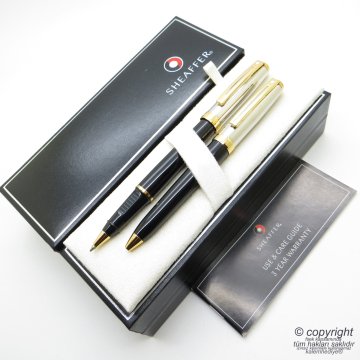 Sheaffer Prelude Paladyum Altın Roller Kalem + Tükenmez Kalem 337 | İsme Özel Kalem Seti