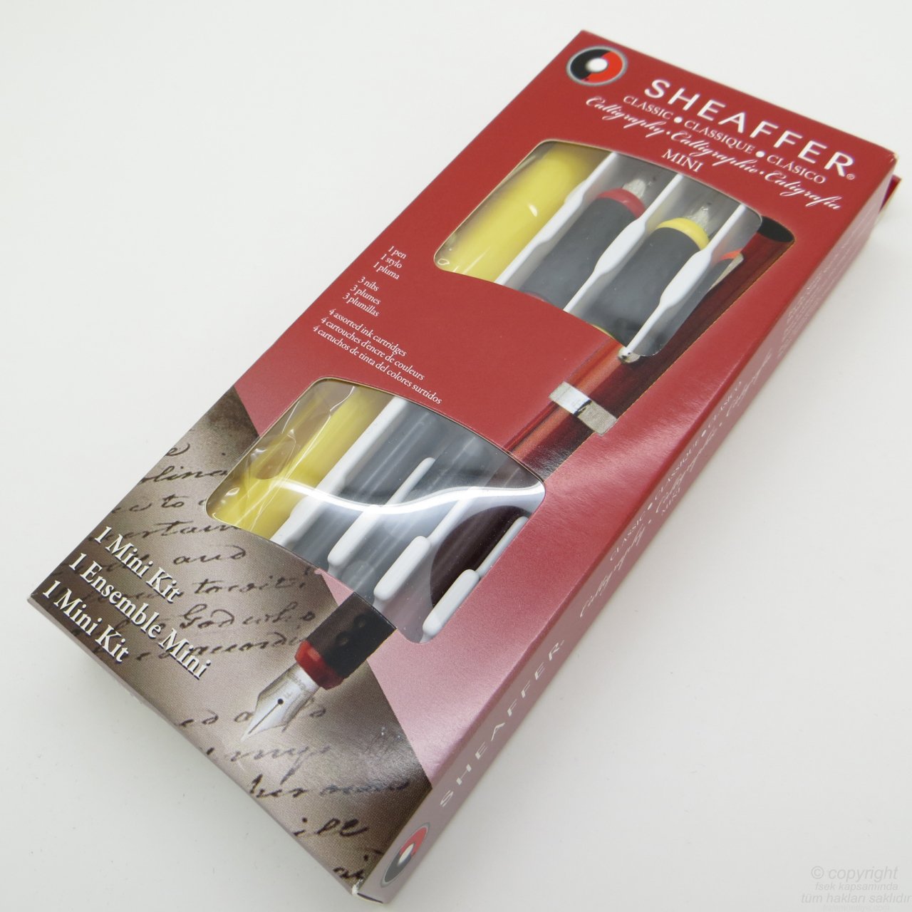 Sheaffer Calligraphy Mini Set Sarı | 1 Kalem + 3 Uç + 4 Kartuş | Sheaffer Calligraphy | İsme Özel Set