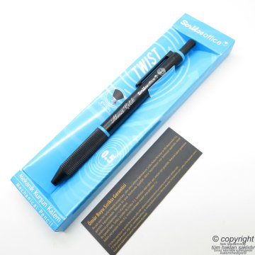 Scrikss İsme Özel Twist Versatil Kalem 0.5 Mavi + Kadife Kılıf | İsme Özel Kalem