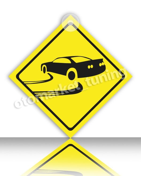 Sarı Zeminli Drift Vantuslu Sticker