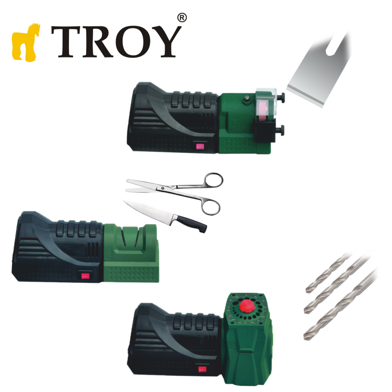 Troy 17058 Universal Bileme Makinası ; Taşlama, Bıçak Bileme, Matkap Ucu Bileme Makinası 110 Watt