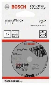 Bosch 76*1*10 mm Expert For Inox Gws 10,8 ve Gws 12 için kesici disk