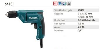 Makita 6413 Darbesiz Matkap