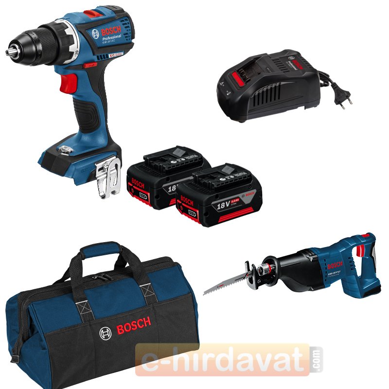 Bosch GSR 18 V-EC Delme Vidalama + GSA 18 V-LI Akülü Testere