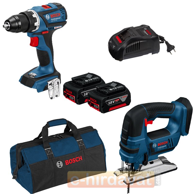 Bosch GSR 18 V-EC Delme Vidalama + GST 18 V-LI Akülü Testere