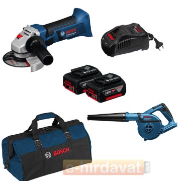 Bosch GWS 18-125 V-LI Akülü Avuç Taşlama + GBL 18V-120 Üfleme Makinası