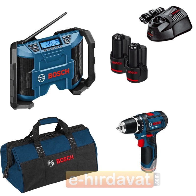 Bosch GPB 12V-10 Şantiye Radyosu + GSR 10.8 Akülü Vidalama