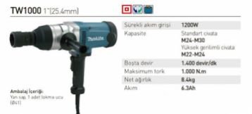 Makita TW1000 Darbeli Somun Sıkma