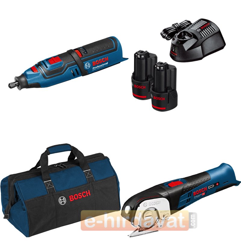 Bosch GRO 12V-35 El Motoru + GUS 10.8 Çok Amaçlı Makas