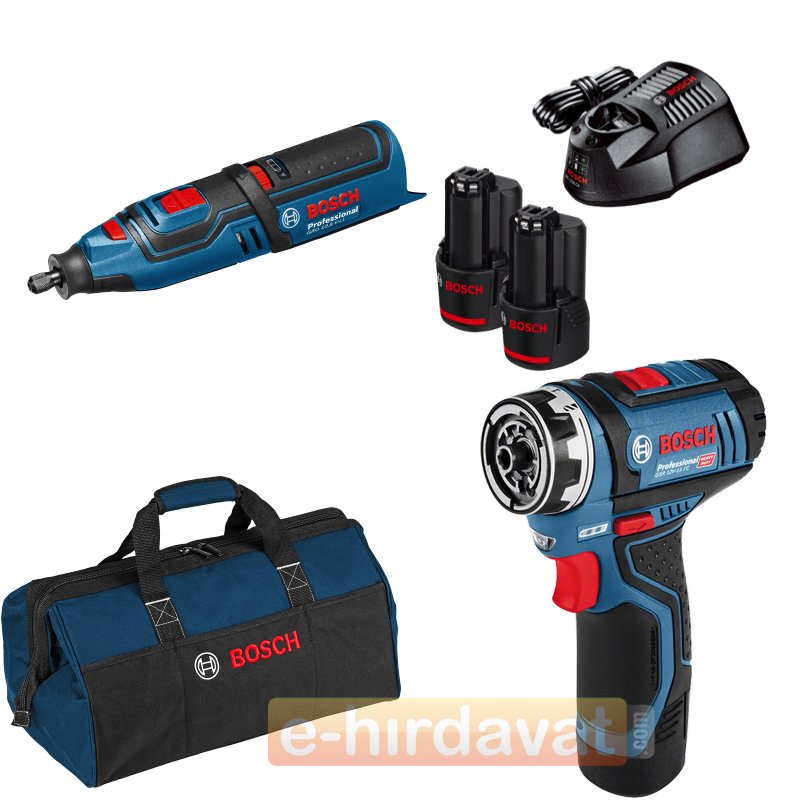 Bosch GRO 12V-35 El Motoru + GSR 12V-15 FC Akülü Vidalama