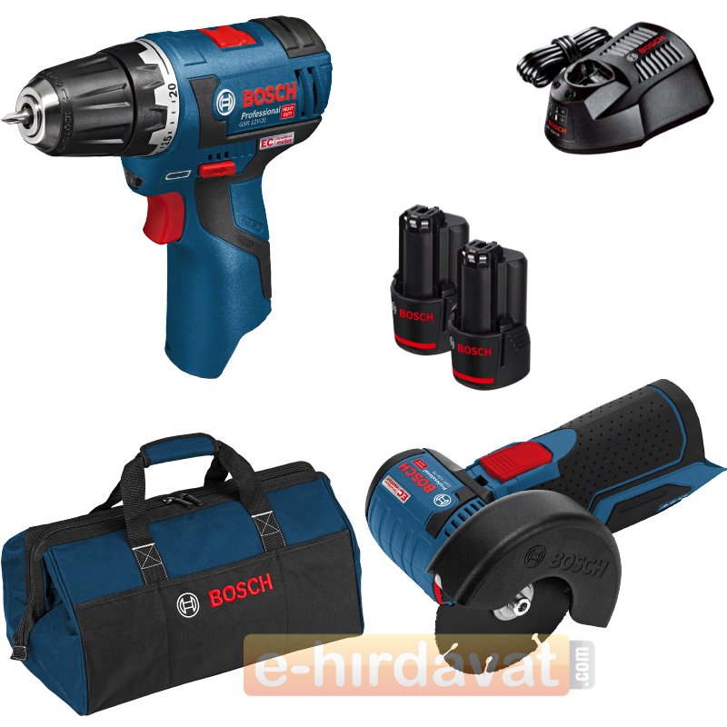 Bosch GSR 12V-20 EC Delme Vidalama + GWS 10.8Akülü Taşlama