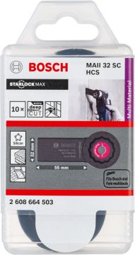 Bosch Aksesuarlar Bosch - Starlock Max - MAII 32 SC - HCS Üniversal Derz ve Macun Kesici Testere Bıçağı (Japon Bıcagı) 10'lu