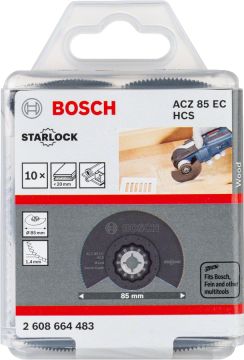 Bosch Aksesuarlar Bosch - Starlock - ACZ 85 EC - HCS Ahşap İçin Segman Testere Bıçağı, Bombeli 10'lu