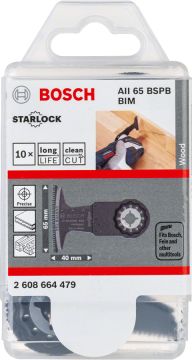 Bosch Aksesuarlar Bosch - Starlock - AII 65 BSPB - BIM Sert Ahşap İçin Daldırmalı Testere Bıçağı 10'lu