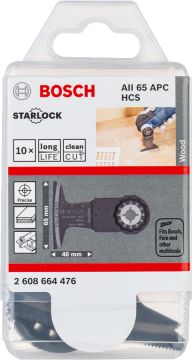 Bosch Aksesuarlar Bosch - Starlock - AII 65 APC - HCS Ahşap İçin Daldırmalı Testere Bıçağı 10'lu