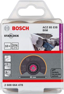 Bosch Aksesuarlar Bosch - Starlock - ACZ 85 EIB - BIM-TIN Çoklu Malzeme İçin Segman Testere Bıçağı, Bombeli 10'lu