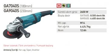 Makita GA7040S Taşlama 180mm