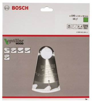 Bosch Optiline Wood 190*30 mm 16 Diş