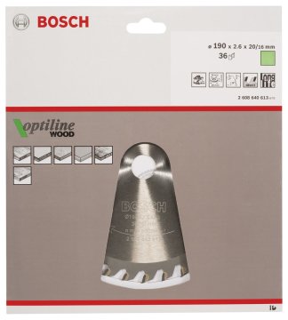 Bosch Optiline Wood 190*20/16 mm 36 Diş