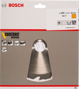 Bosch Construct Wood 190*30 mm 12 Diş