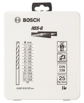 Bosch HSS-G Metal Matkap Ucu Seti 25 Parça