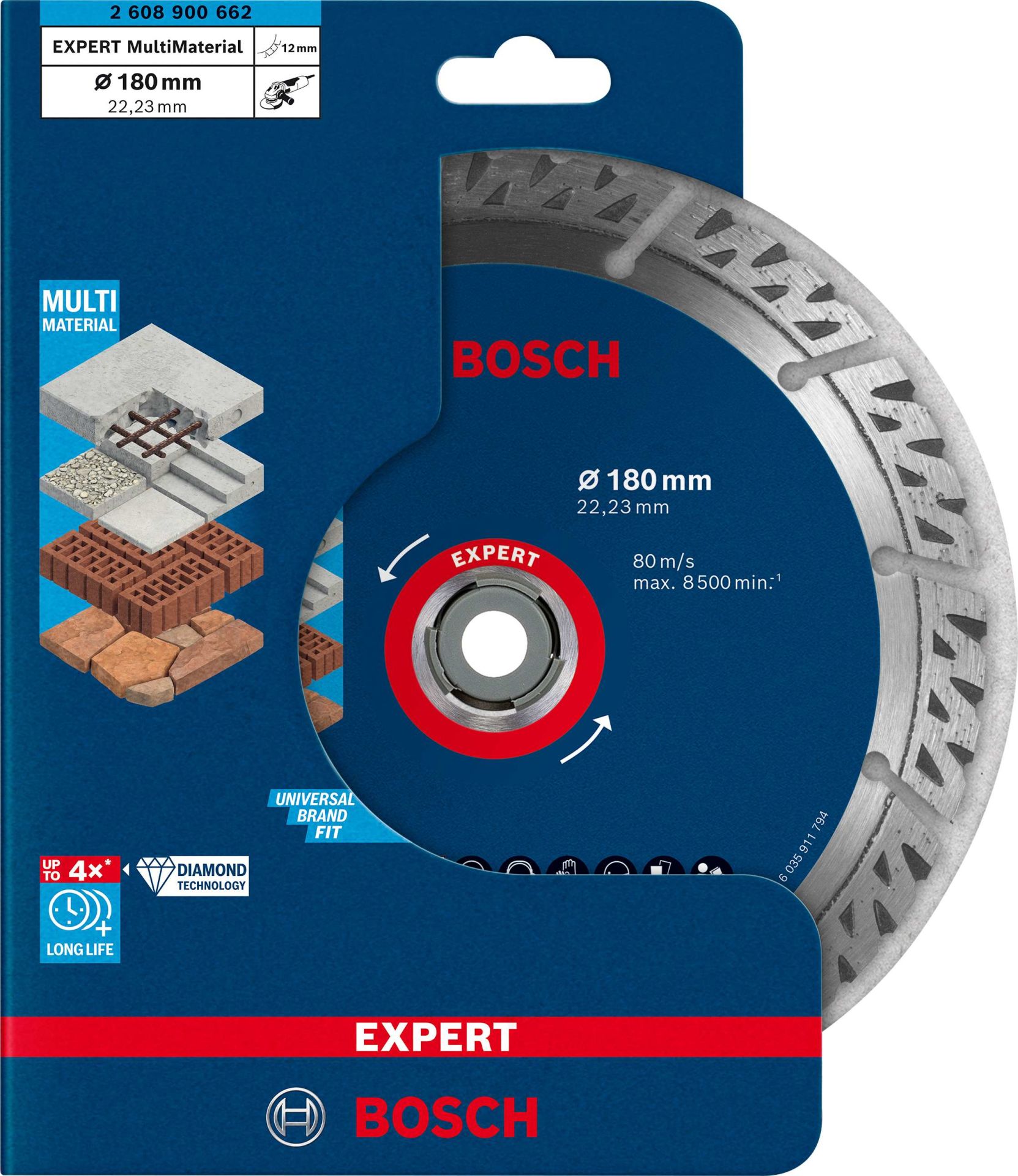 Bosch Aksesuarlar Bosch EXPERT- Best Serisi Genel Yapı Malzemeleri ve Metal İçin Elmas Kesme Diski 180 mm