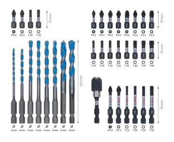 Bosch Impact Ctrl HEX-9 MC 35 Parça KarışıkSet