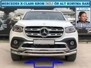 X-CLASS KROM İKİLİ ÖN ALT KORUMA BARI MERCEDES X-CLASS AKSESUARLARI