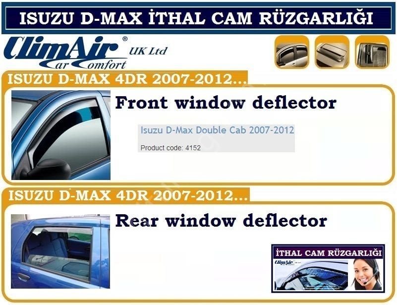ISUZU D-MAX 2007-2012 4 Cam CLİMAİR CAM RÜZGARLIĞI