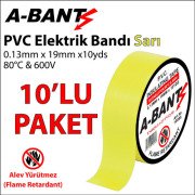 A-BANT Elektrik Bandı Sarı (10 Lu Paket)